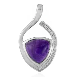 Sambia-Amethyst-Silberanhänger