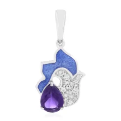 Sambia-Amethyst-Silberanhänger