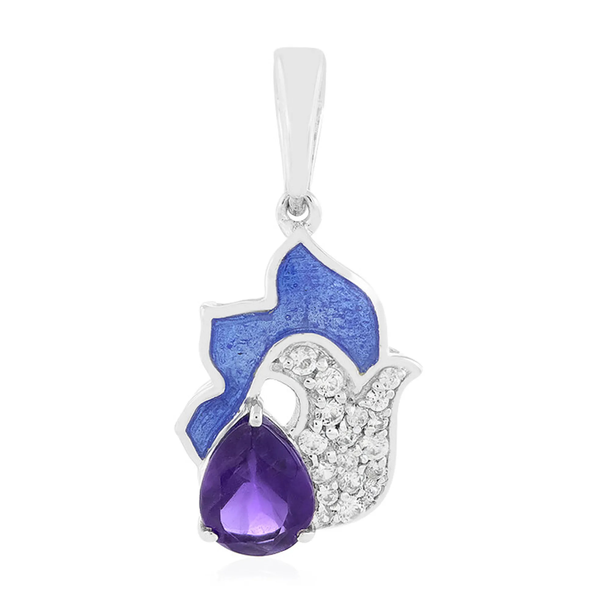 Sambia-Amethyst-Silberanhänger