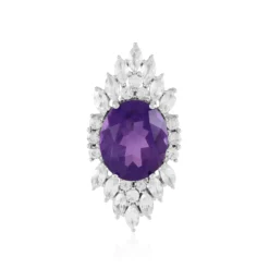 Sambia-Amethyst-Silberanhänger