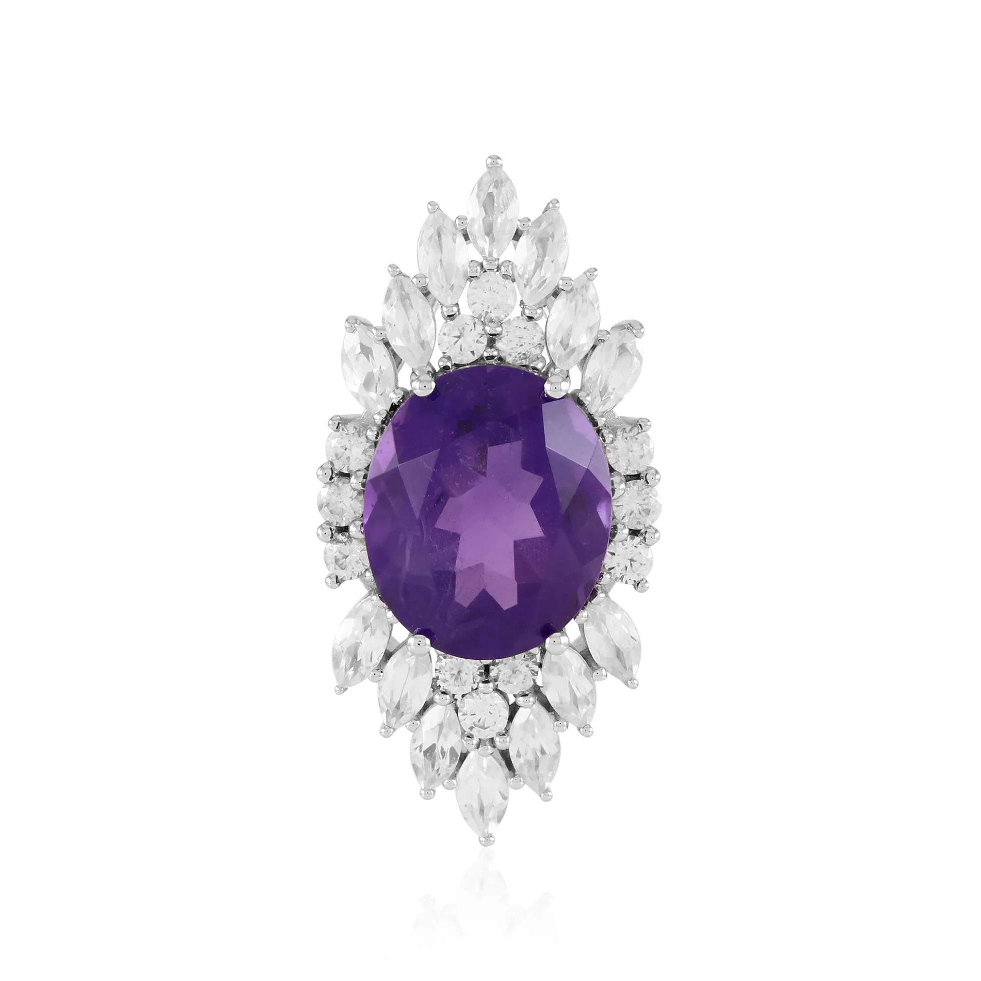 Sambia-Amethyst-Silberanhänger