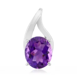 Sambia-Amethyst-Silberanhänger