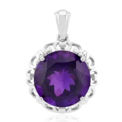 Sambia-Amethyst-Silberanhänger