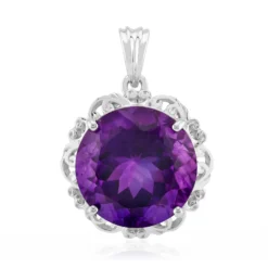 Sambia-Amethyst-Silberanhänger