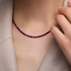 Sambia-Amethyst-Silberhalskette
