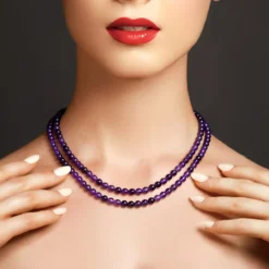 Sambia-Amethyst-Silberhalskette