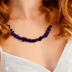Sambia-Amethyst-Silberhalskette