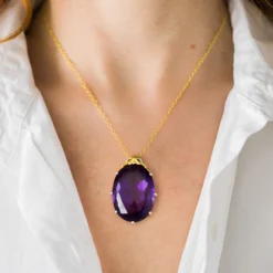Sambia-Amethyst-Silberhalskette