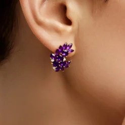 Sambia-Amethyst-Silberohrringe