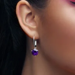Sambia-Amethyst-Silberohrringe