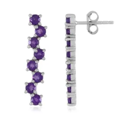 Sambia-Amethyst-Silberohrringe