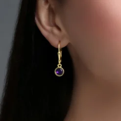 Sambia-Amethyst-Silberohrringe