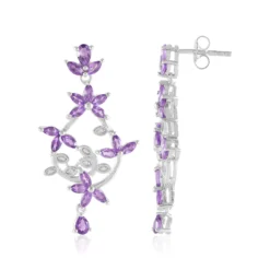 Sambia-Amethyst-Silberohrringe
