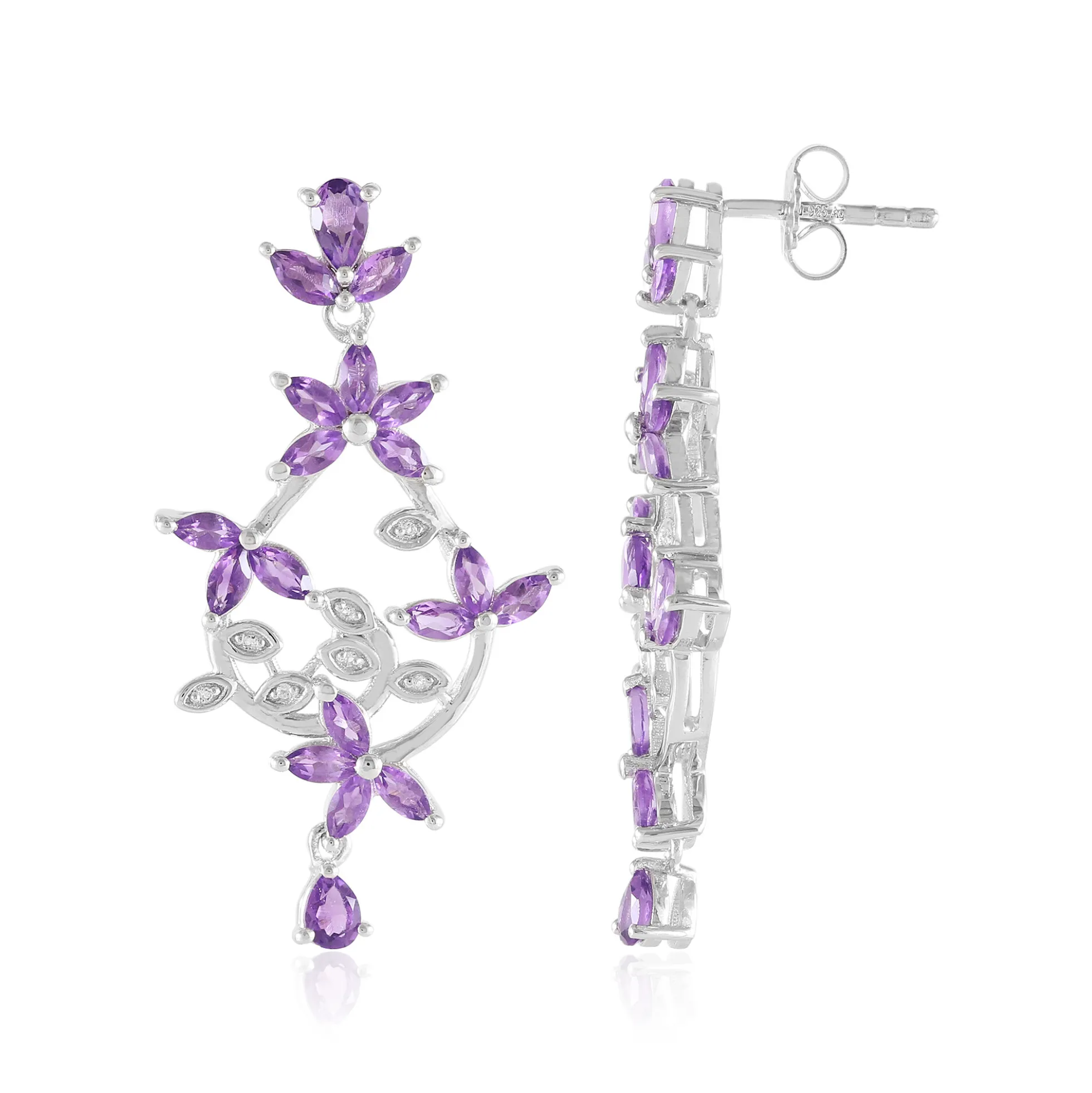 Sambia-Amethyst-Silberohrringe