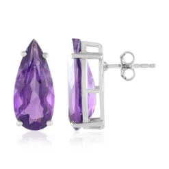 Sambia-Amethyst-Silberohrringe
