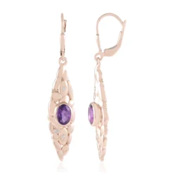 Sambia-Amethyst-Silberohrringe