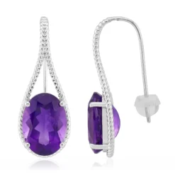Sambia-Amethyst-Silberohrringe