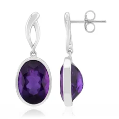 Sambia-Amethyst-Silberohrringe