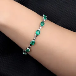 Sambia-Smaragd-Silberarmband