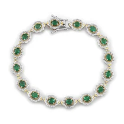 Sambia-Smaragd-Silberarmband