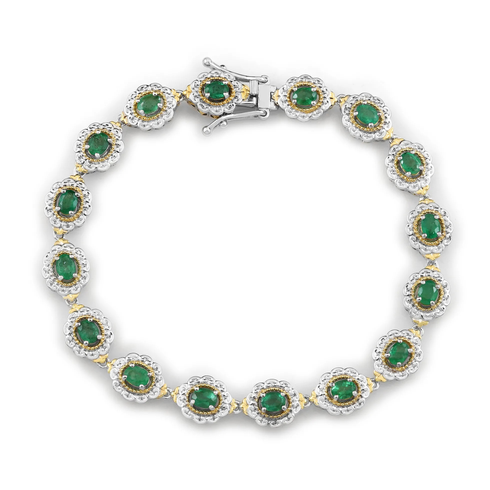 Sambia-Smaragd-Silberarmband