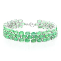 Sambia-Smaragd-Silberarmband