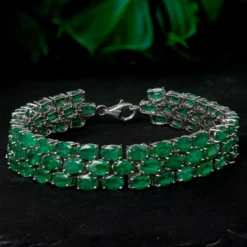 Sambia-Smaragd-Silberarmband