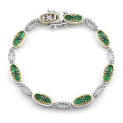 Sambia-Smaragd-Silberarmband