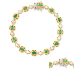 Sambia-Smaragd-Silberarmband