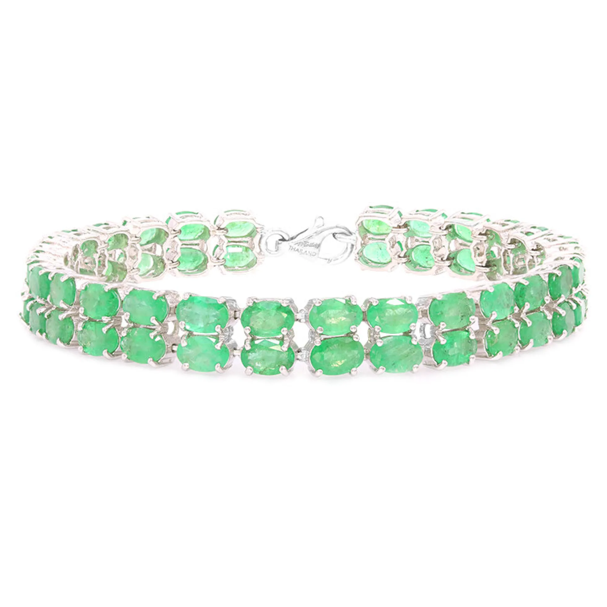 Sambia-Smaragd-Silberarmband