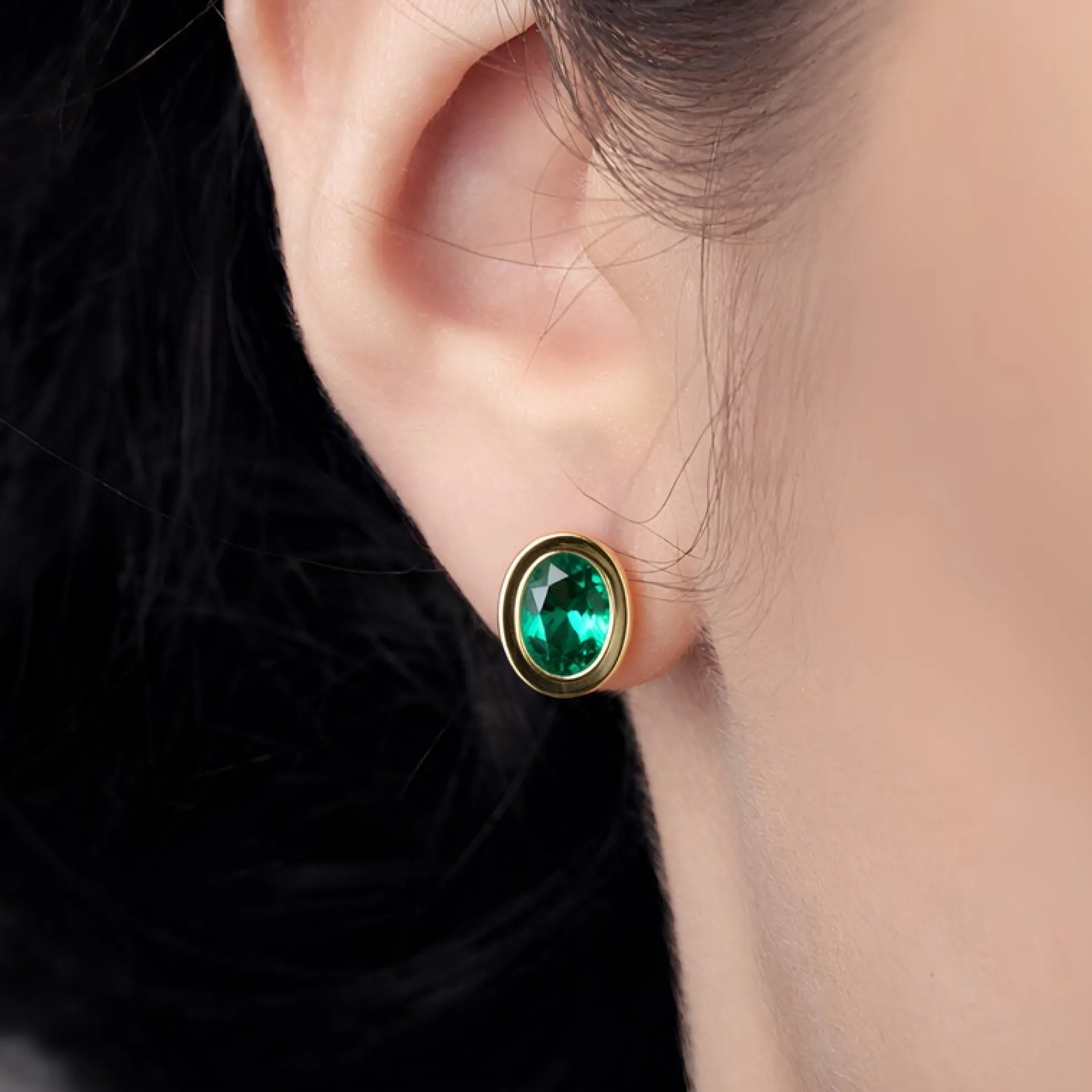 Sambia-Smaragd-Silberohrringe