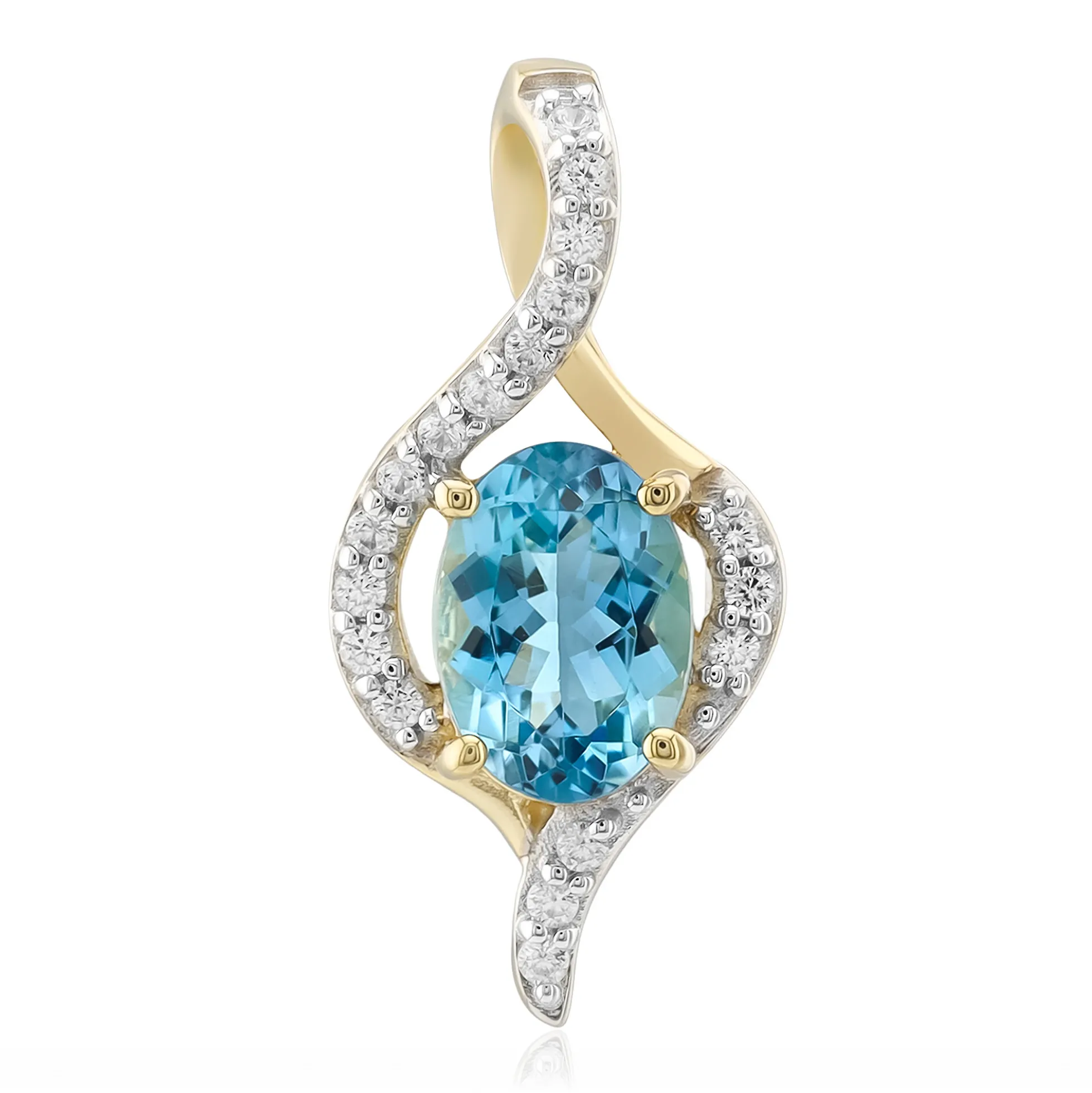Santa Maria-Aquamarin-Goldanhänger