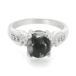 Schneeflocken-Obsidian-Silberring