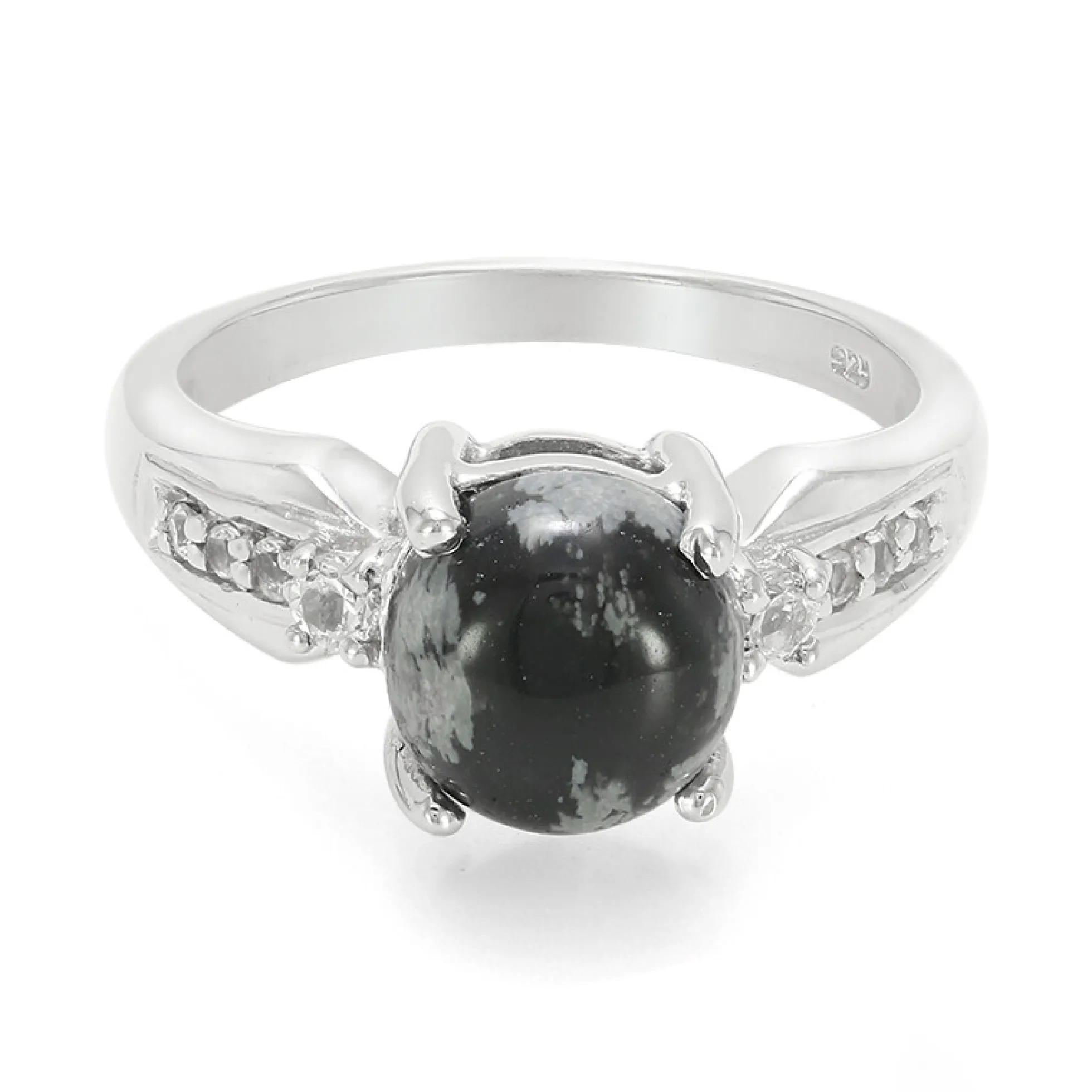 Schneeflocken-Obsidian-Silberring