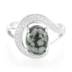 Schneeflocken-Obsidian-Silberring