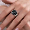 Schneeflocken-Obsidian-Silberring