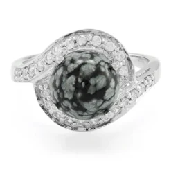 Schneeflocken-Obsidian-Silberring