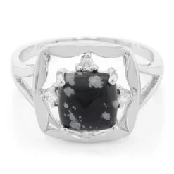 Schneeflocken-Obsidian-Silberring