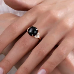 Schneeflocken-Obsidian-Silberring