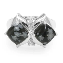 Schneeflocken-Obsidian-Silberring