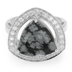Schneeflocken-Obsidian-Silberring