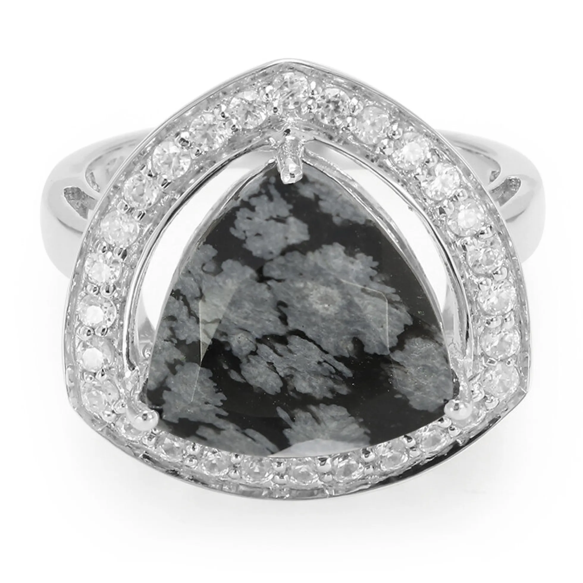 Schneeflocken-Obsidian-Silberring