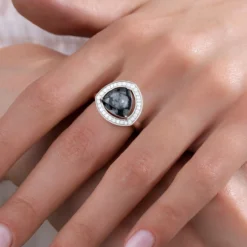 Schneeflocken-Obsidian-Silberring
