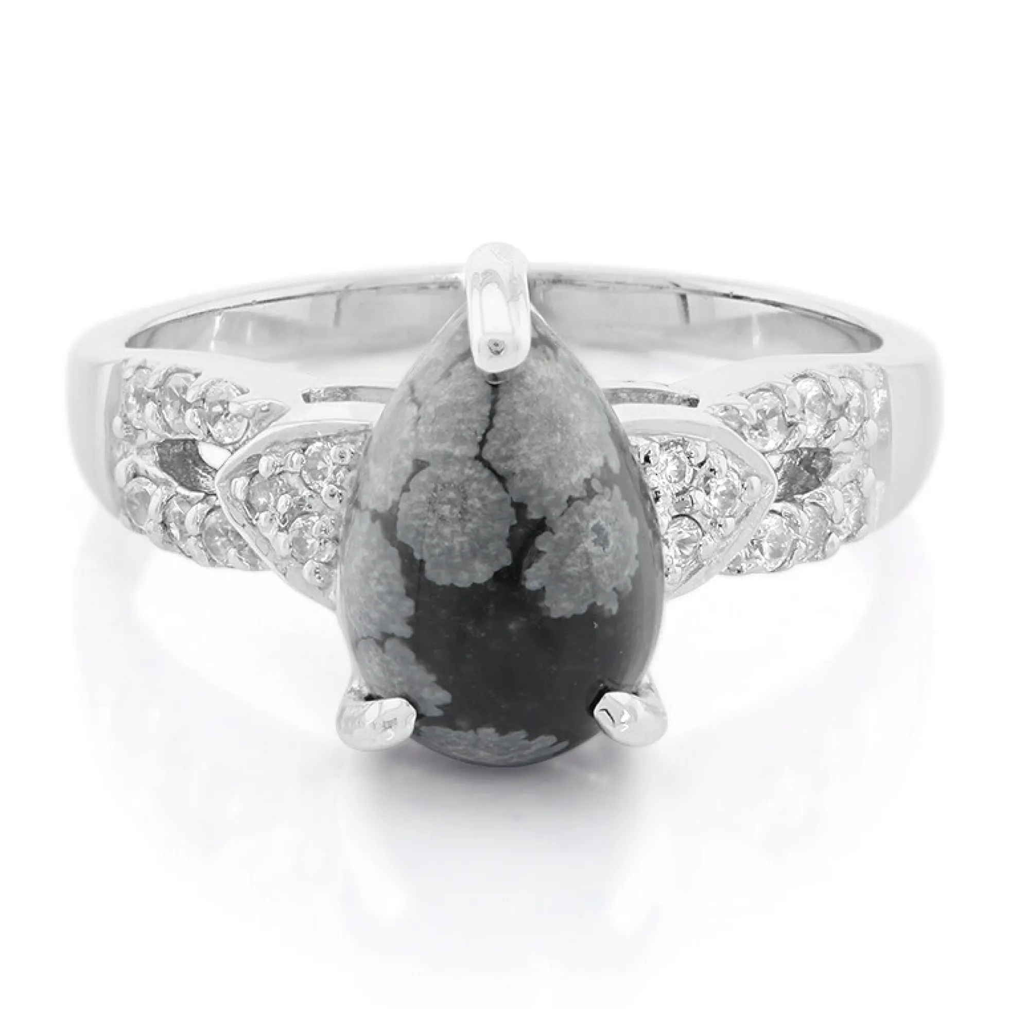 Schneeflocken-Obsidian-Silberring