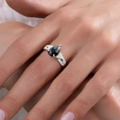 Schneeflocken-Obsidian-Silberring
