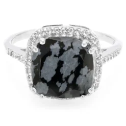 Schneeflocken-Obsidian-Silberring