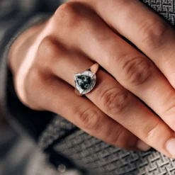 Schneeflocken-Obsidian-Silberring