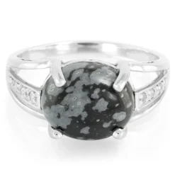 Schneeflocken-Obsidian-Silberring