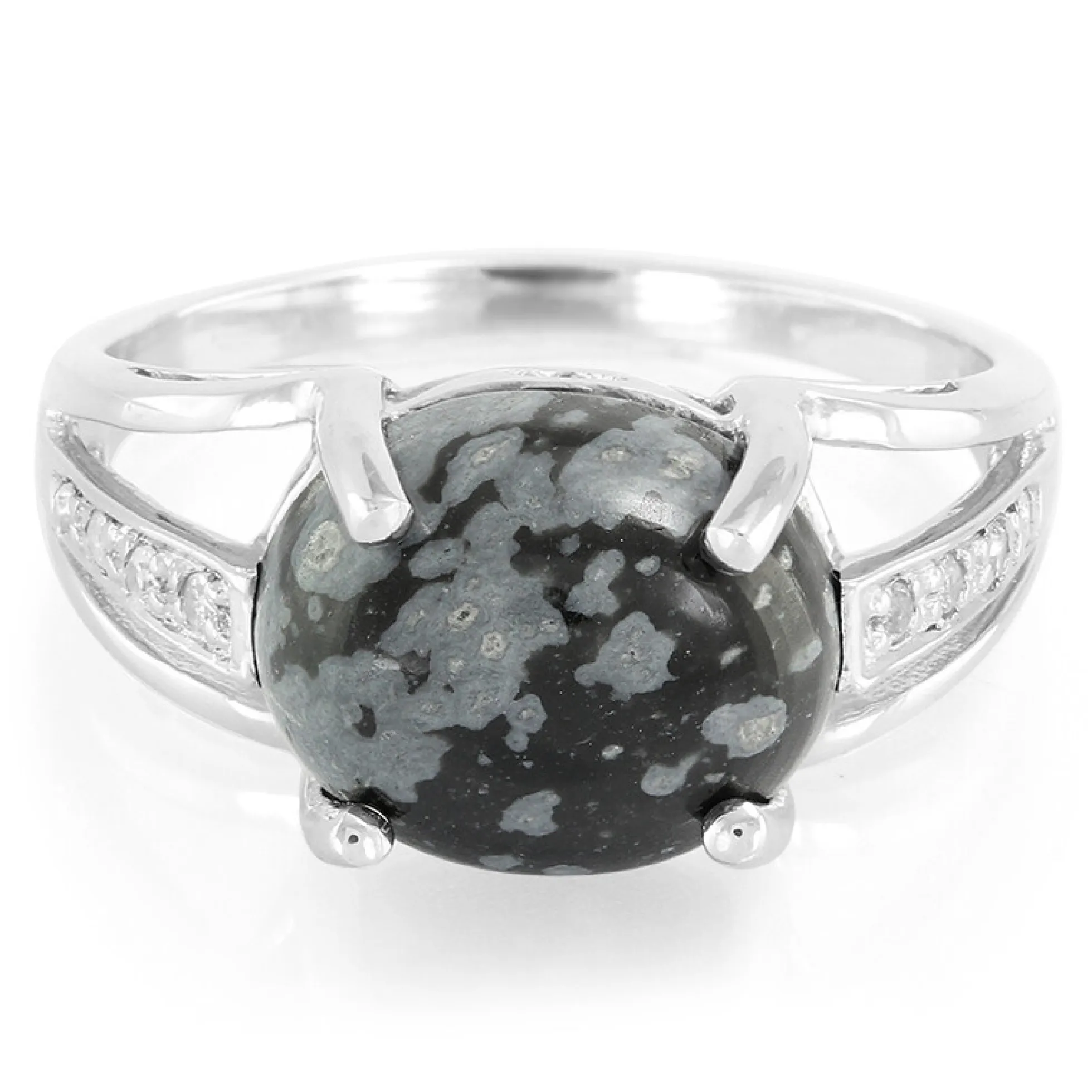 Schneeflocken-Obsidian-Silberring
