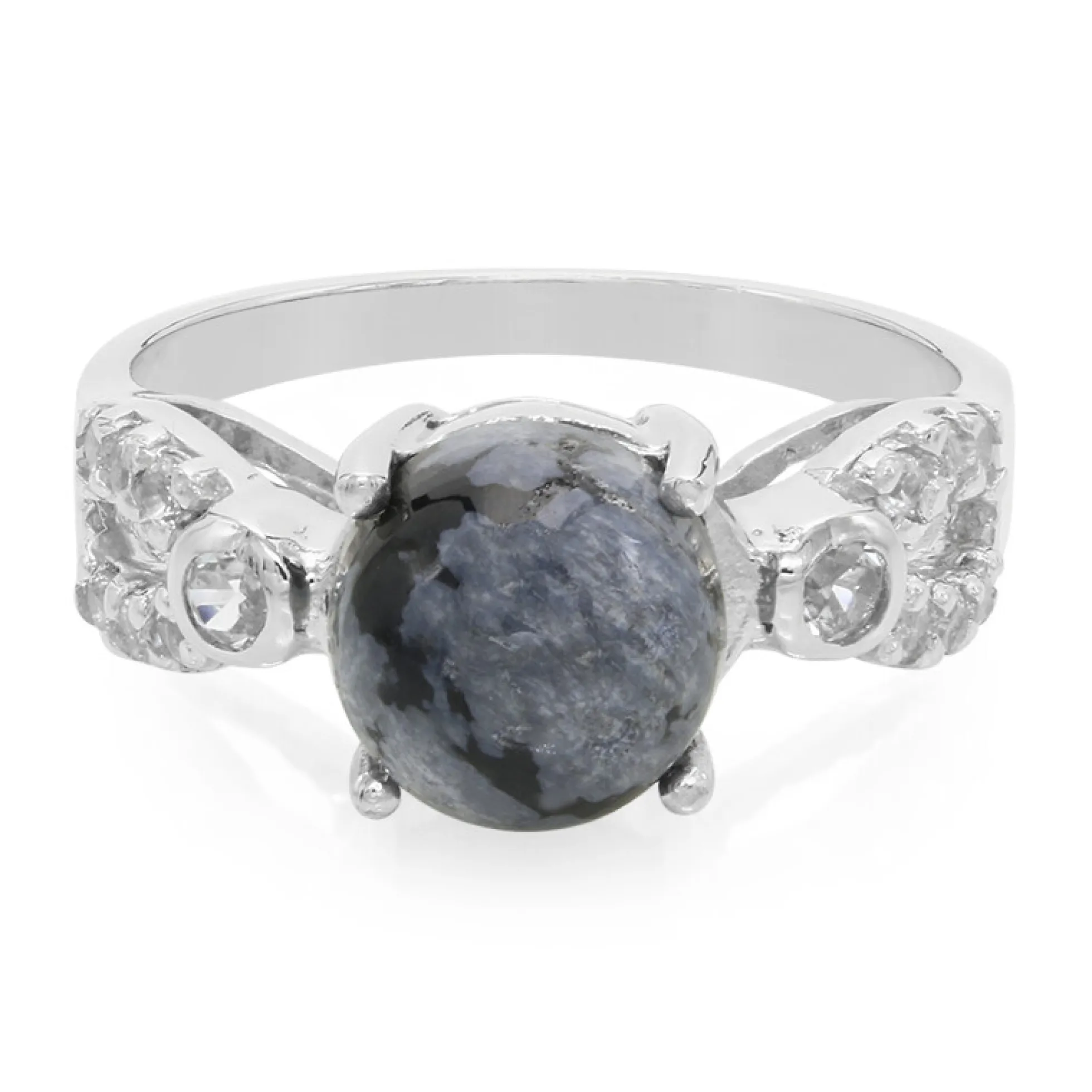 Schneeflocken-Obsidian-Silberring